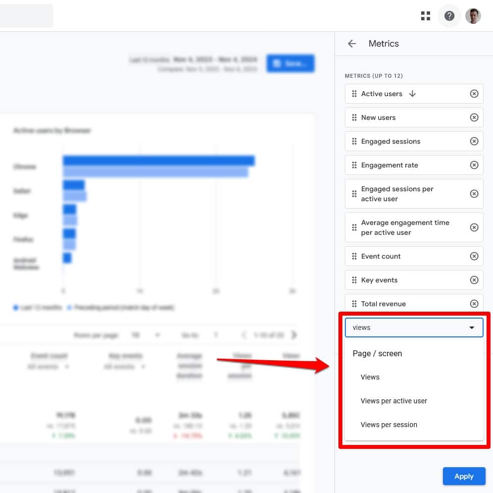 Add and subtract Google Analytics report metrics