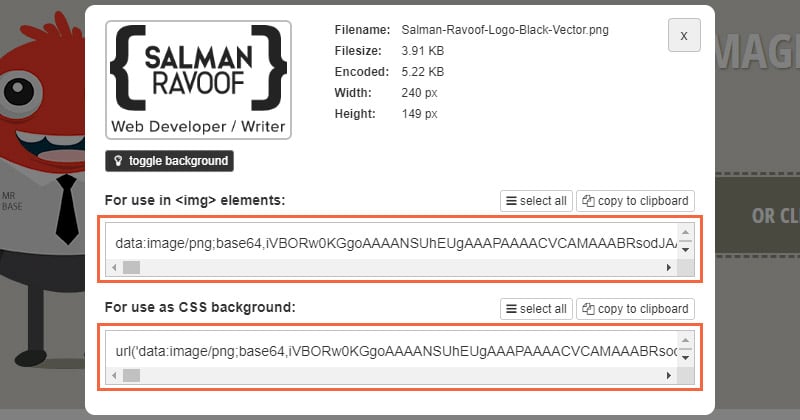 Inline critical images with the help of Base64 encoding