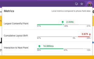 Web Vitals Chrome extension