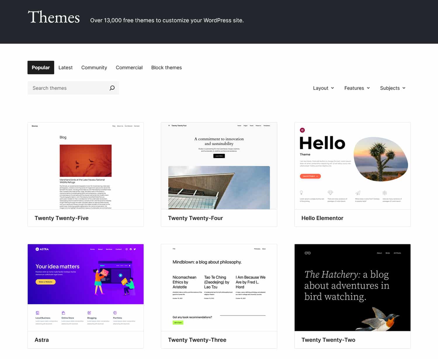 WordPress theme directory