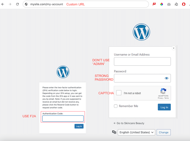 Best practice for a safe login page - Source: WP Rocket
