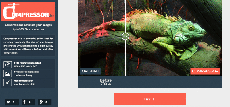 Compressor.io image compression tool