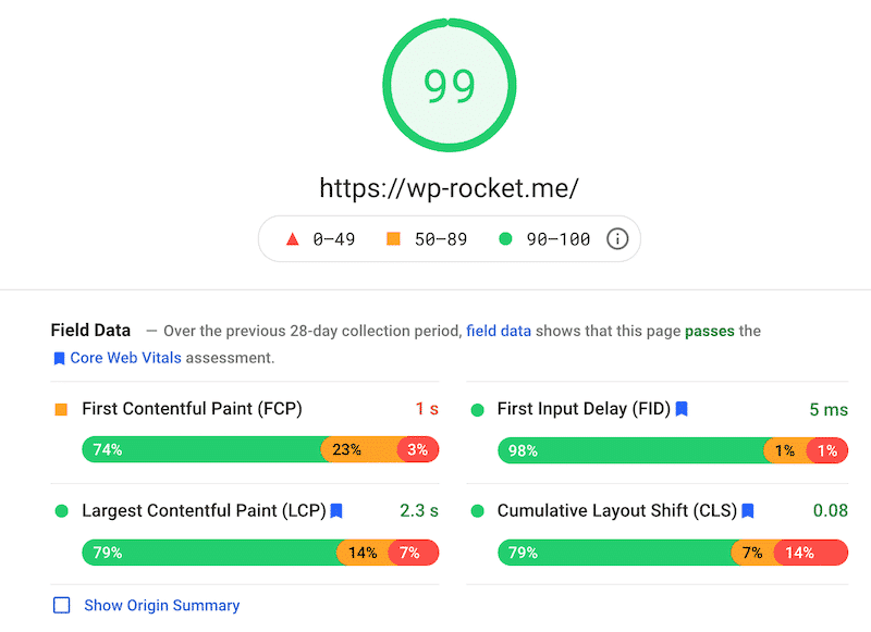 Website Speed Test on PageSpeed Insights  