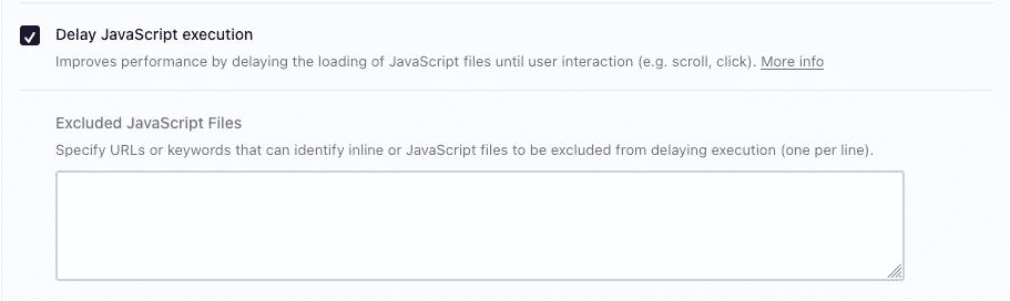 Delaying JS with WP Rocket - Source: WP Rocket