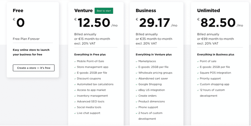 Ecwid Pricing
