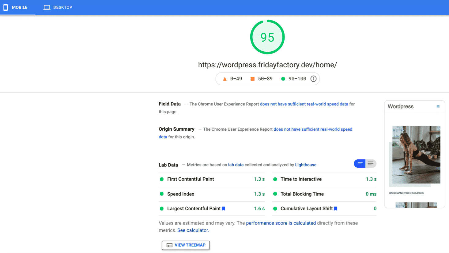 PSI - Green score after optimizing images