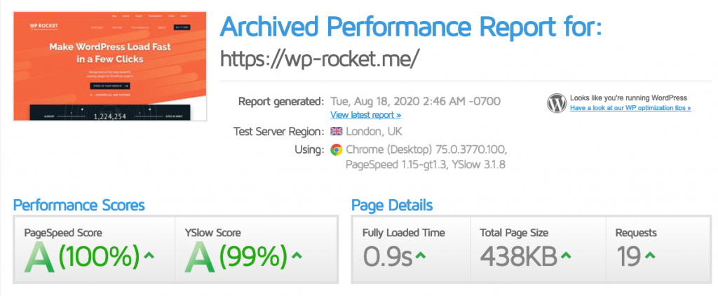 GTMetrix speed test after the delay of JS execution
