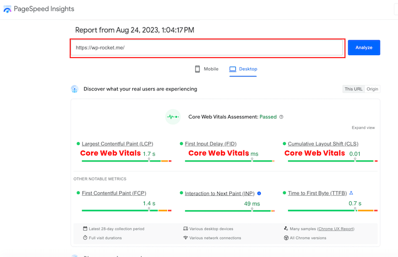 PageSpeed Insights report - Source: PageSpeed Insights

