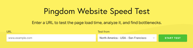 Website speed test on Pingdom