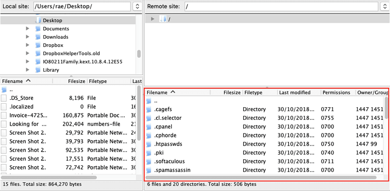 how to check htaccess file on FTP