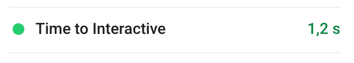 TTI score - PageSpeed Insights