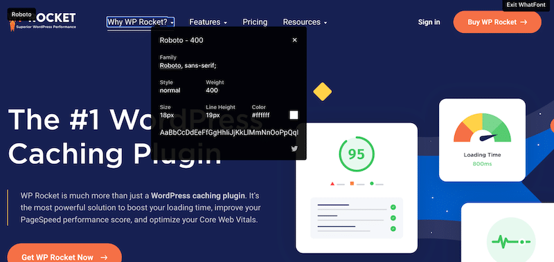 Whatfont chrome extension - Source: WP Rocket
